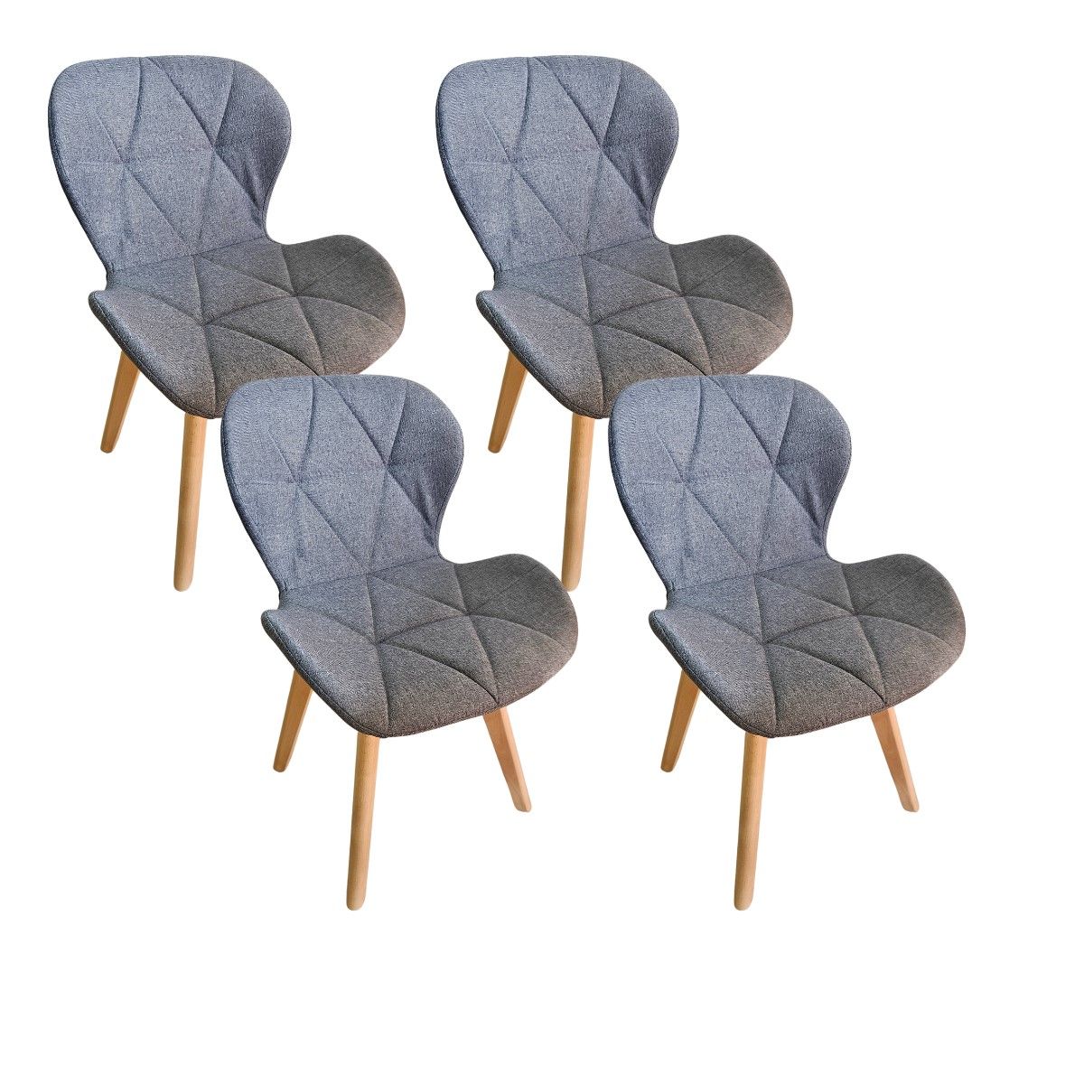 CORI CORI - Pack 4 Silla Mariposa Lino Gris