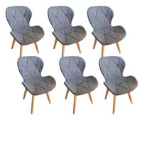 Pack 6 Silla Mariposa Lino Gris