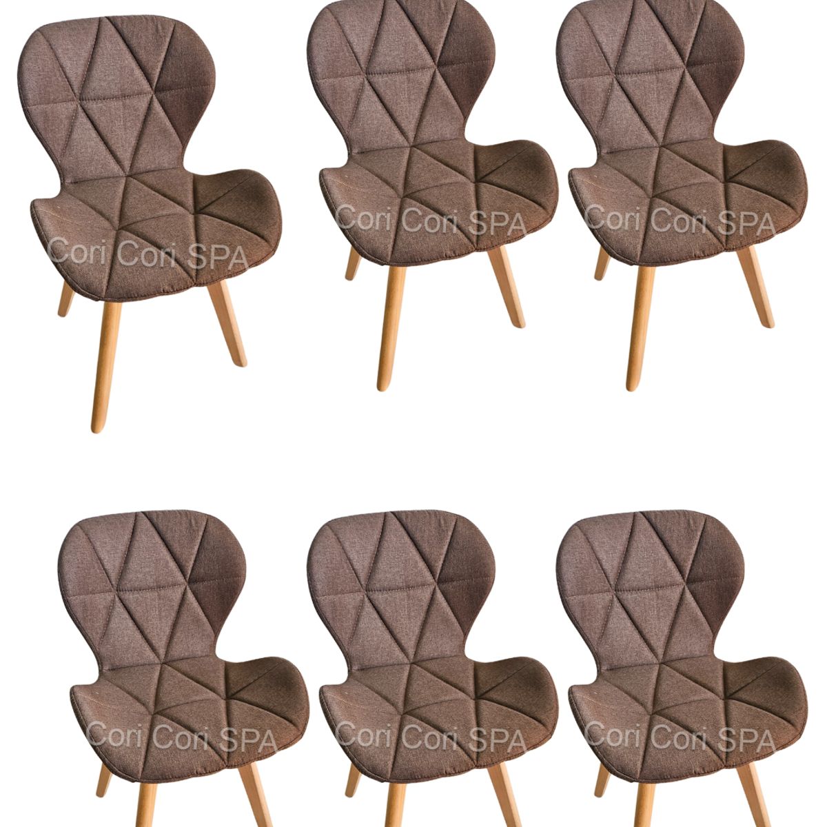 CORI CORI - Pack 6 Silla Mariposa Lino Cafe