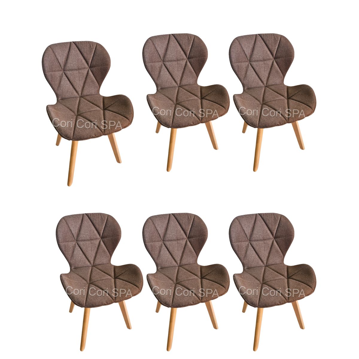 CORI CORI - Pack 6 Silla Mariposa Lino Cafe