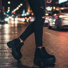 POZATINI - BOTIN GAMUZA PLATAFORMA MUJER