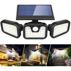 PUREPOWER - 74 LED Solar Wall Light Waterproof with Motion Sensor