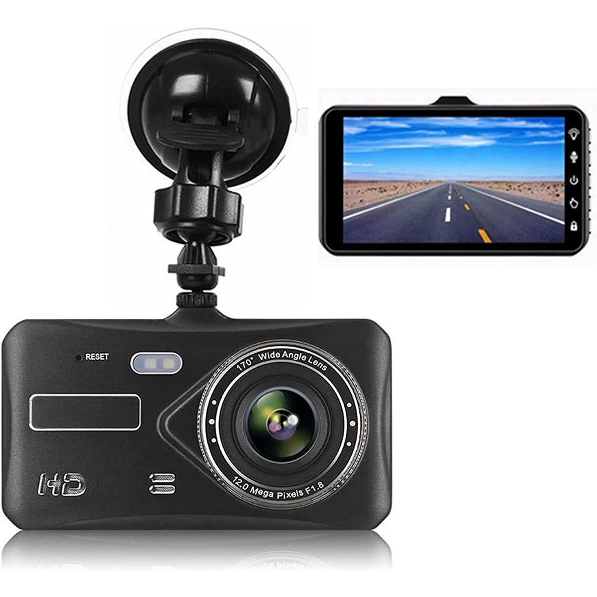 PUREPOWER - Cámara DVR para Automóvil DS04 Full HD 1080p - Negro