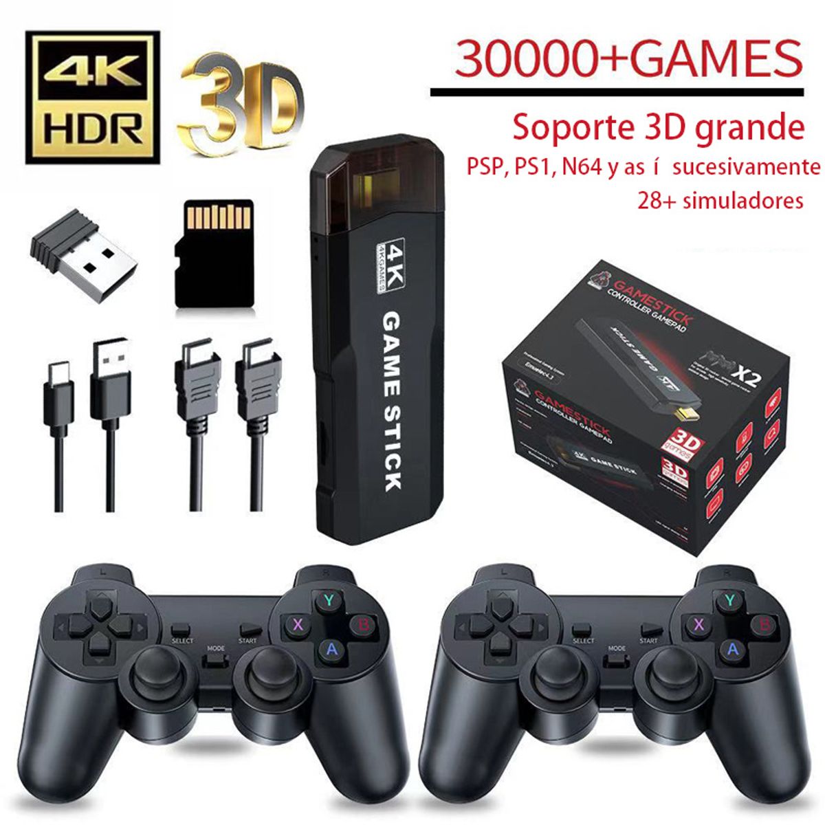 PUREPOWER - X2 plus 4k retro Game stick videojuego doméstico de alta definición