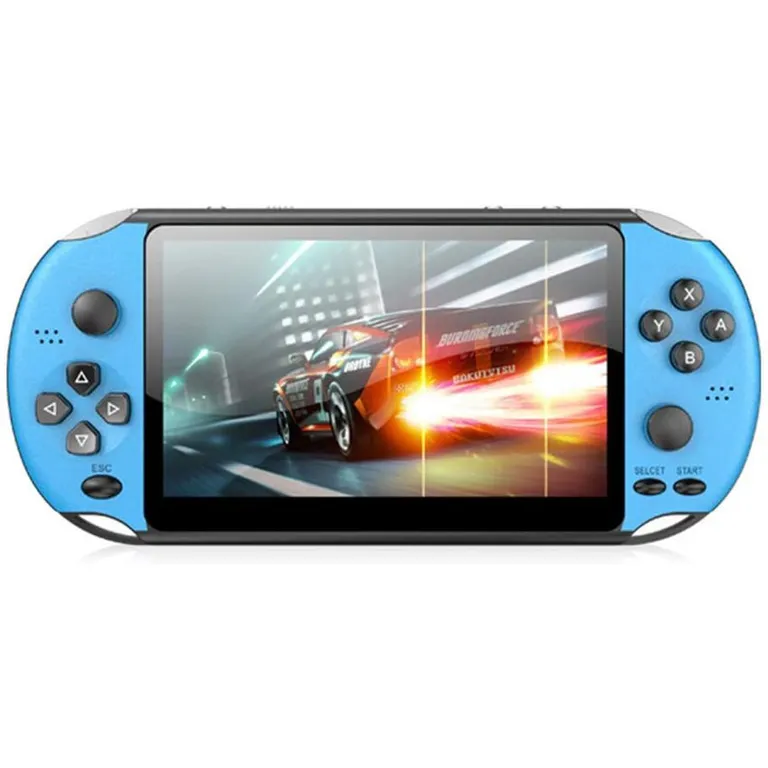 PUREPOWER Consola retro de videojuegos X7 Plus 8GB 5.1 pulgadas pantalla - Azul.