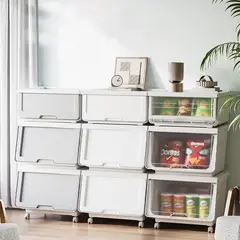 GENERICO - Set 3 Caja Organizadora Plástica Multiuso 46.5*37*31 Ruedas gratuitas.