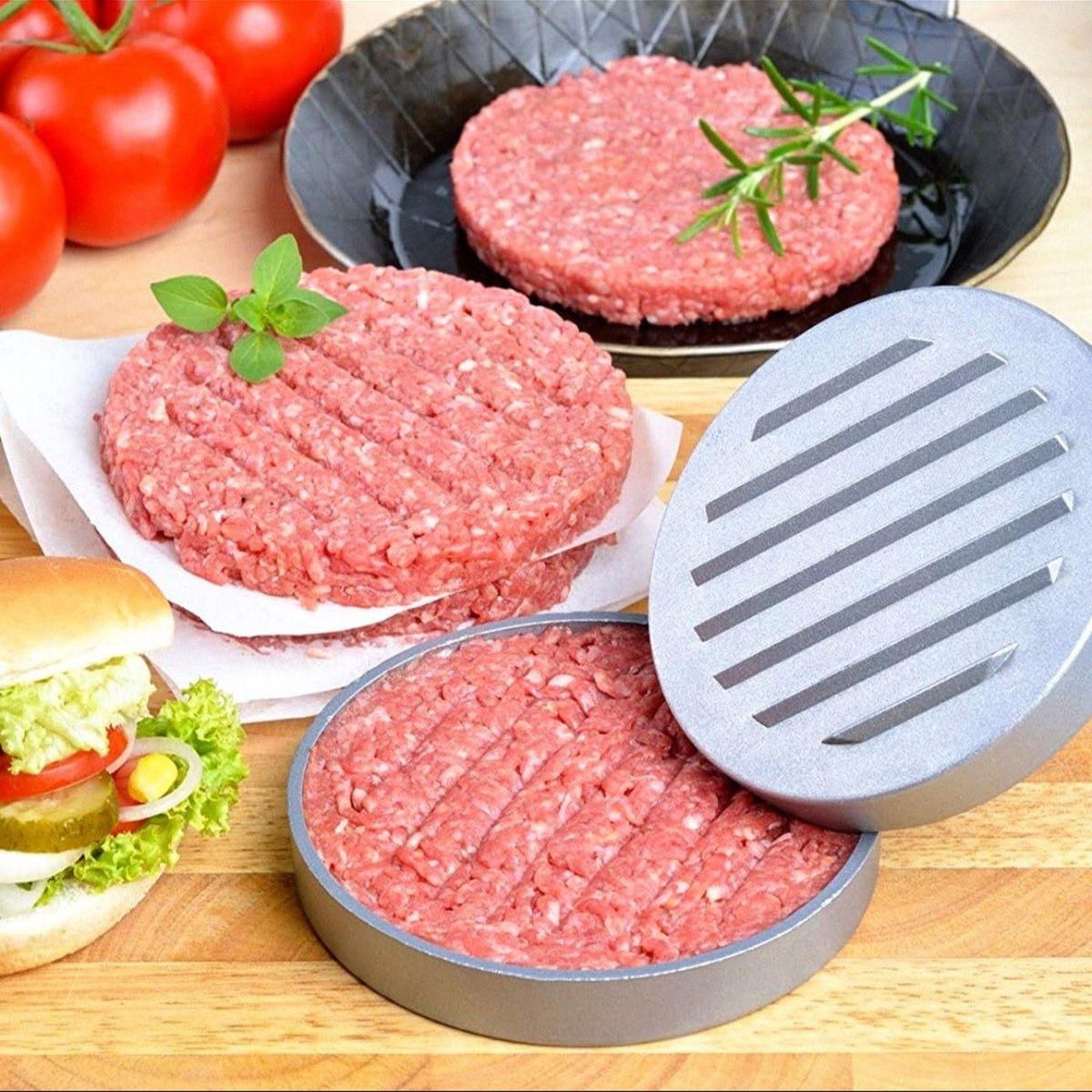 GENERICO - Molde Prensa Hamburguesas Excelente Calidad Burger Color Plateado