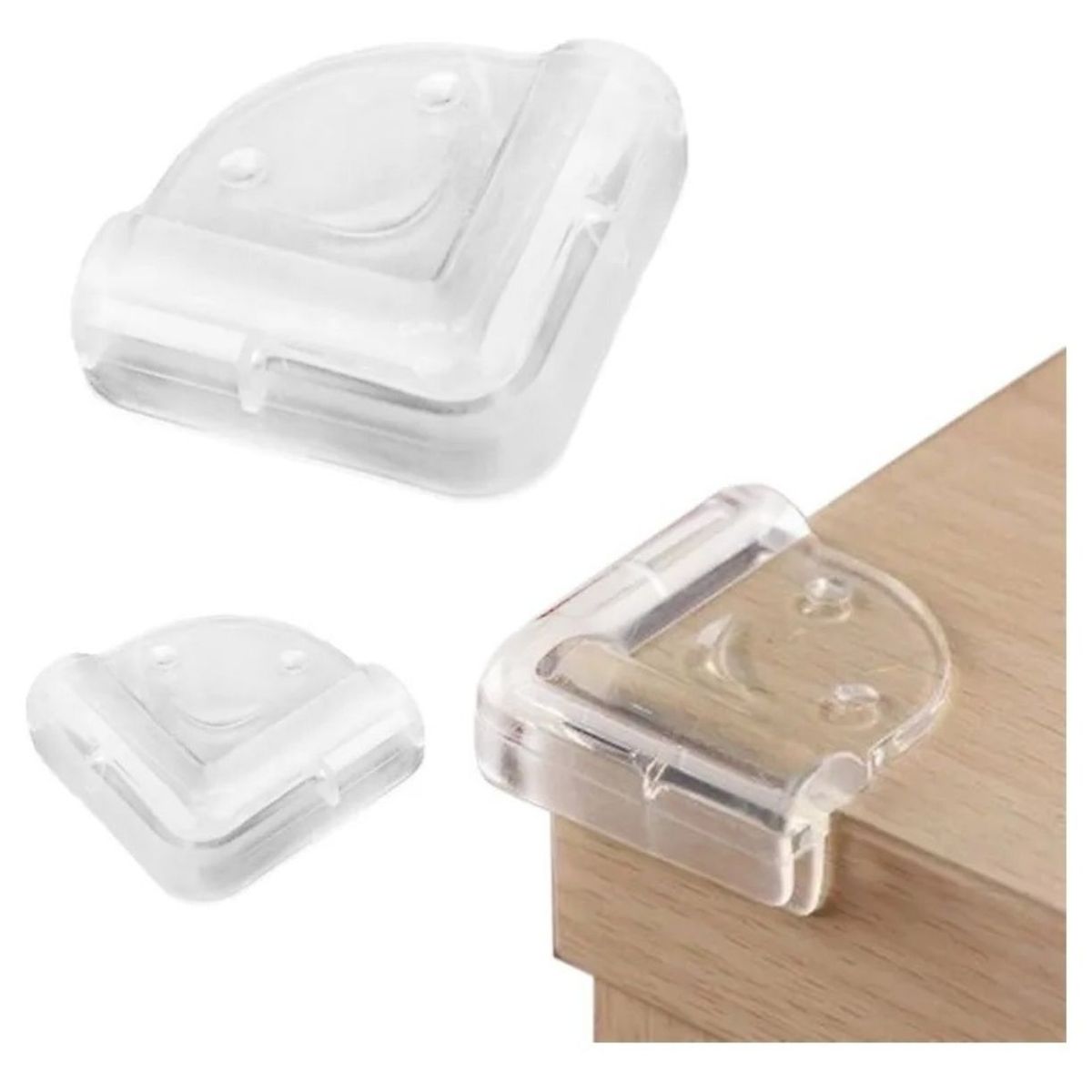 GENERICO - Pack 4 Topes Protectores Silicona Seguridad Muebles Hogar