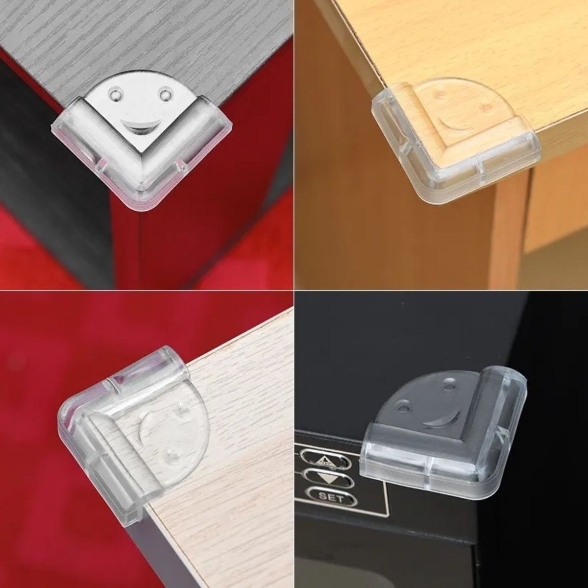 GENERICO - Pack 4 Topes Protectores Silicona Seguridad Muebles Hogar