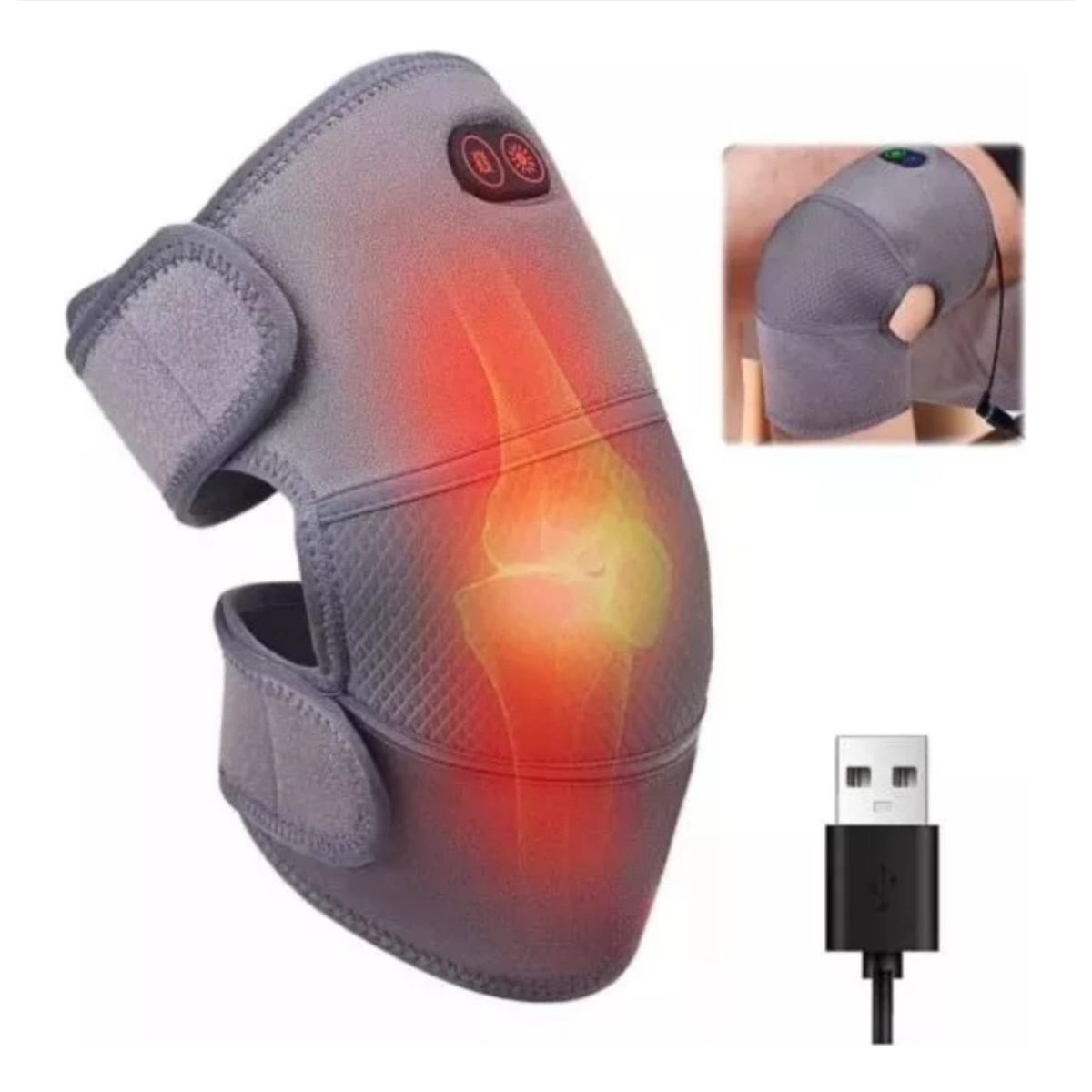 GENERICO - Rodillera Calefacción Compresa Caliente 2 en 1 con Usb