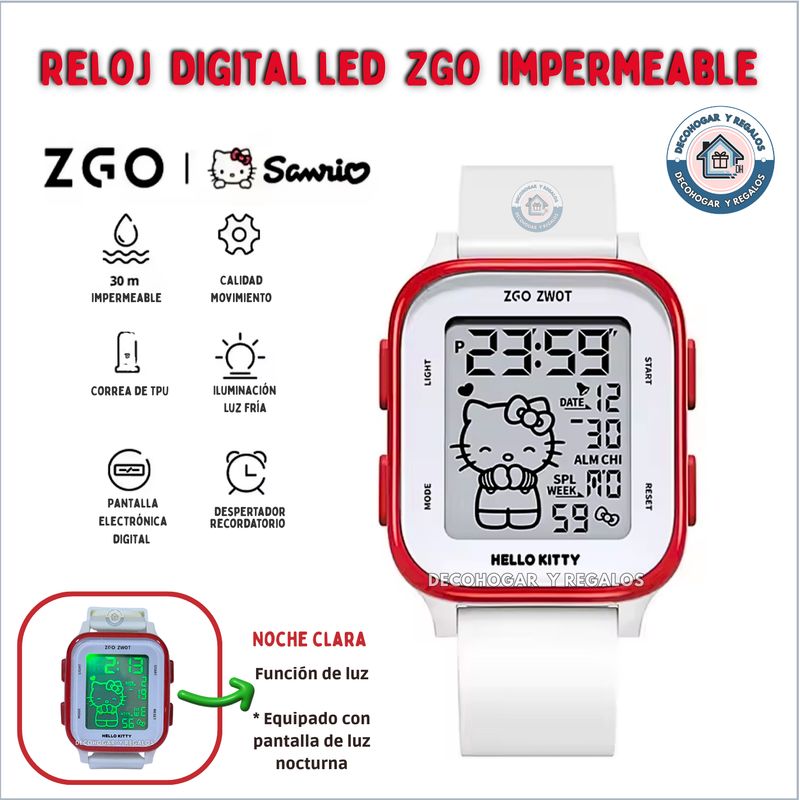 GENERICO - Reloj Digital de Mujer ZGO Impermeable Dieño Personajes
