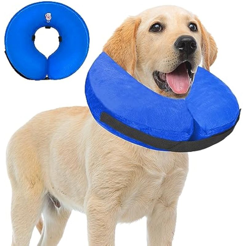 GENERICO - Collar Inflable Isabelino Anti Mordida Perros Gatos Talla XL.