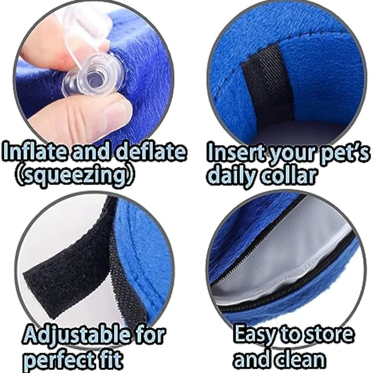 GENERICO - Collar Inflable Isabelino Anti Mordida Perros Gatos Talla XL