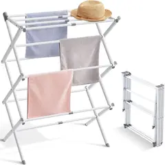 YOMYM - Tendedero Para Ropa Perchero Vertical Retráctil Plegable De 3 Capas