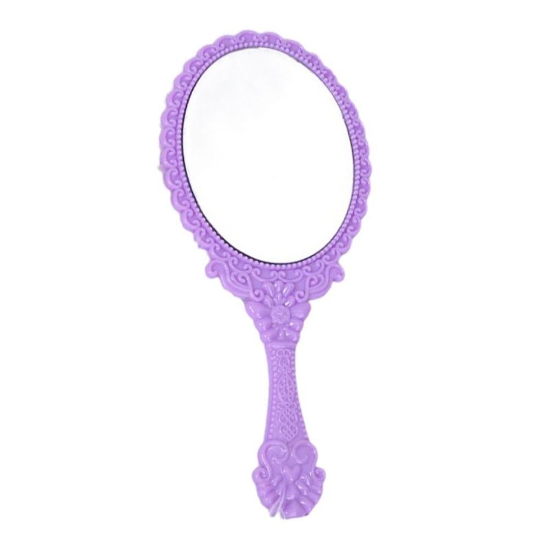 ZYLISS - Espejo ovalado Floral de estilo europeo espejo de belleza de mano Multicolor sin deformación espejo de maquillaje portátil Retro de escritorio.