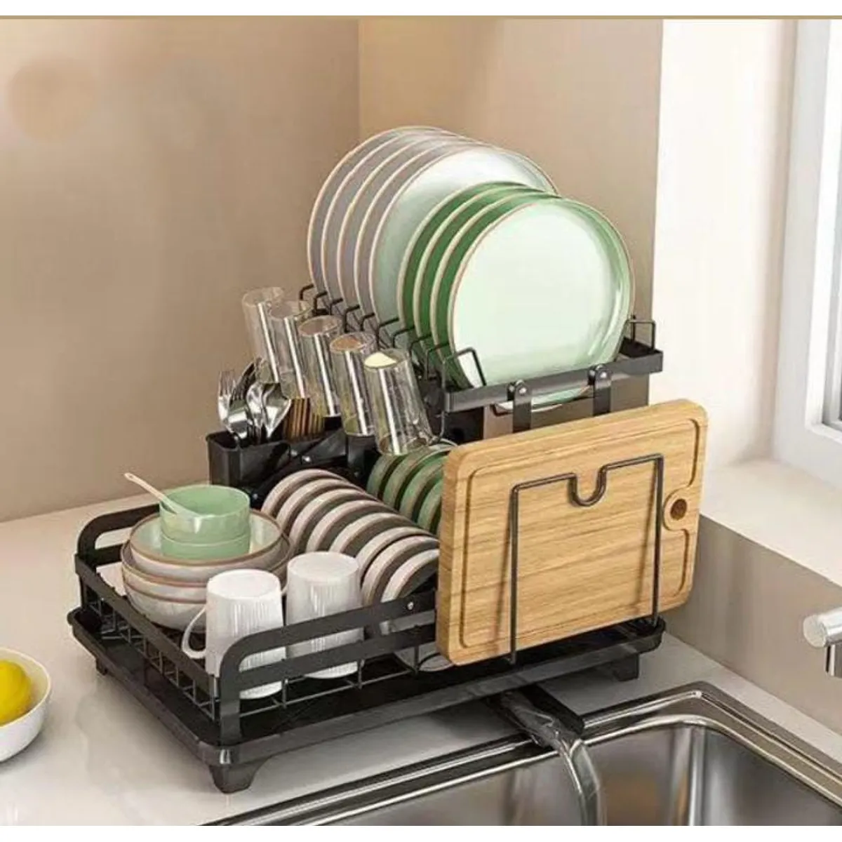 GENERICO - ESCURRIDOR 2025 DOS NIVELES FACIL ARMAR RESISTENTE FIERRO INOXIDABLE