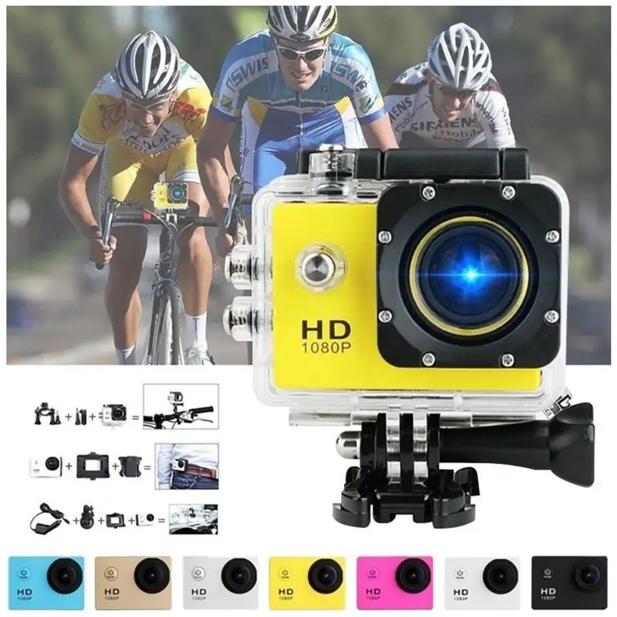 STARTECHOFFICE - Cámara Deportiva HD 1080 Portátil Impermeable 30mt 900 mAh 12MP
