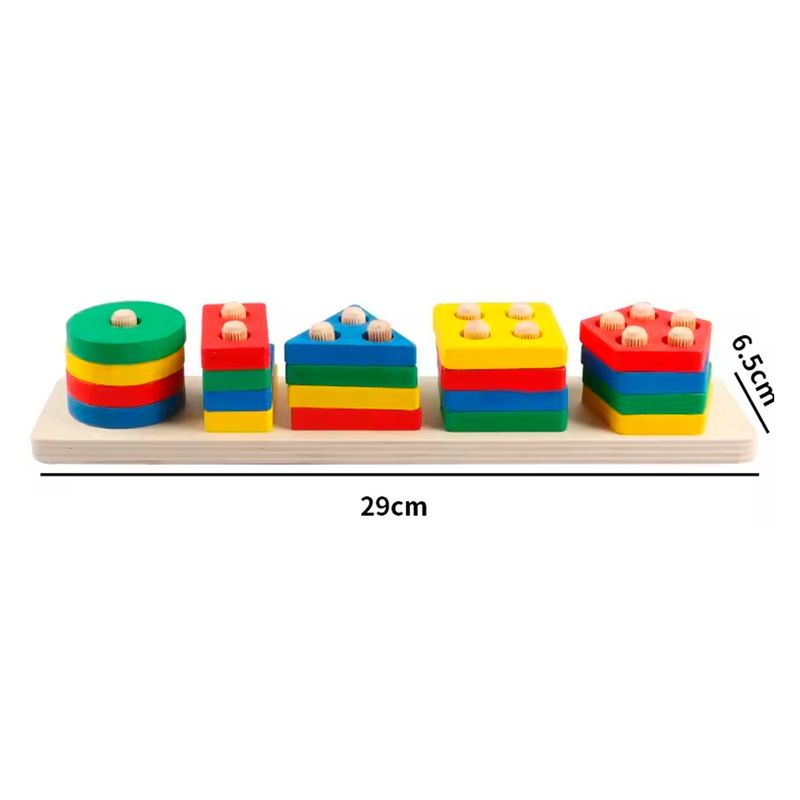 GENERICO - Juego Montessori De Construcción Con Formas Geométricas