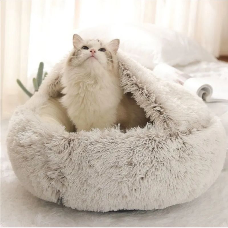 GENERICO - Cama Iglu Cueva para Mascota Talla L 50 cm