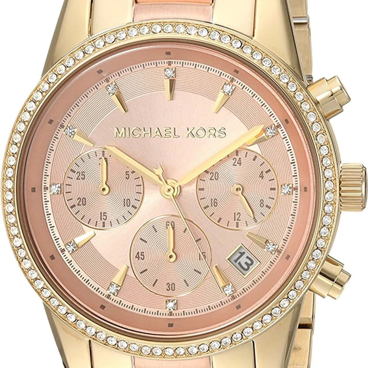 MICHAEL KORS - Reloj Michael Kors Ritz MK6475 Rose Gold Acero Inoxidable Para Mujer.-