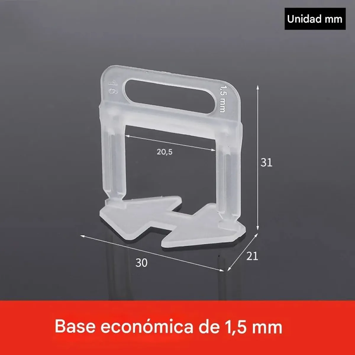 MUNDO MAGIA - 500 Clip Separador Nivelador Ceramica Porcelanato Cuña 1.5mm