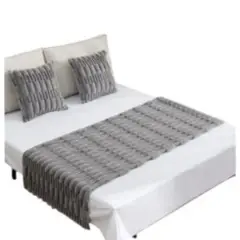 ANGELES DEL HOGAR - SET PIECERA PREMIUM + 2 FUNDAS COJIN TIPO PIEL SUAVE