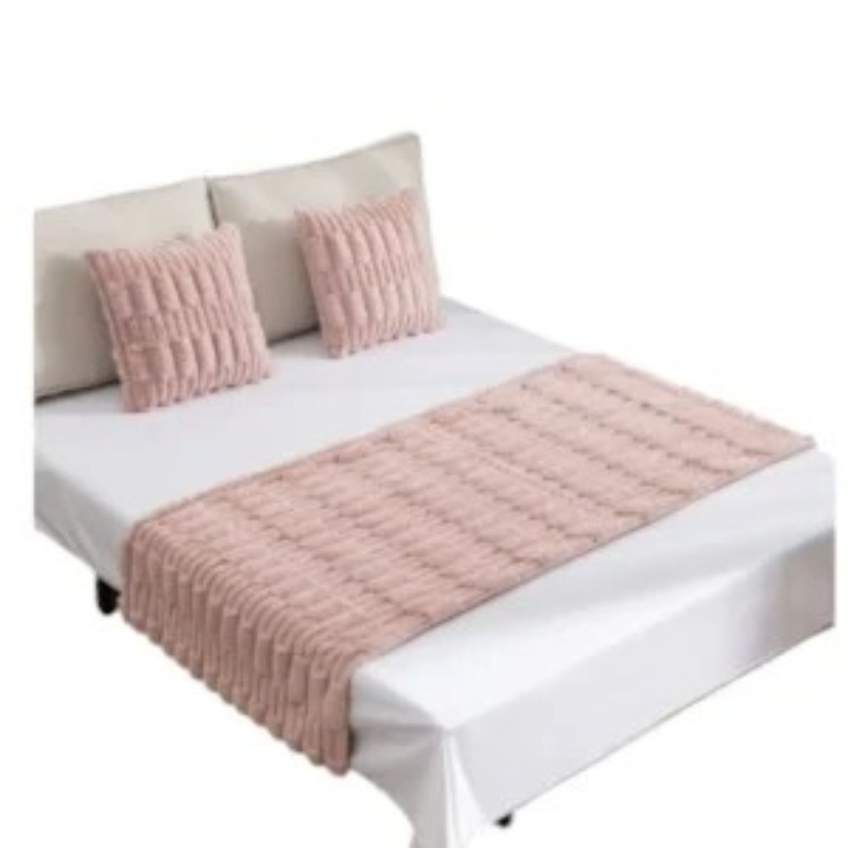 ANGELES DEL HOGAR - SET PIECERA PREMIUM + 2 FUNDAS COJIN TIPO PIEL SUAVE