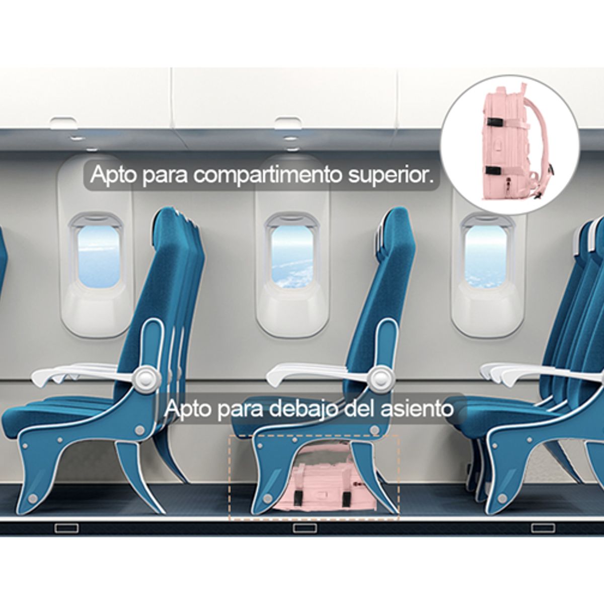 GENERICO - Maleta De Viaje Para Cabina De Avion Multiuso Con Usb