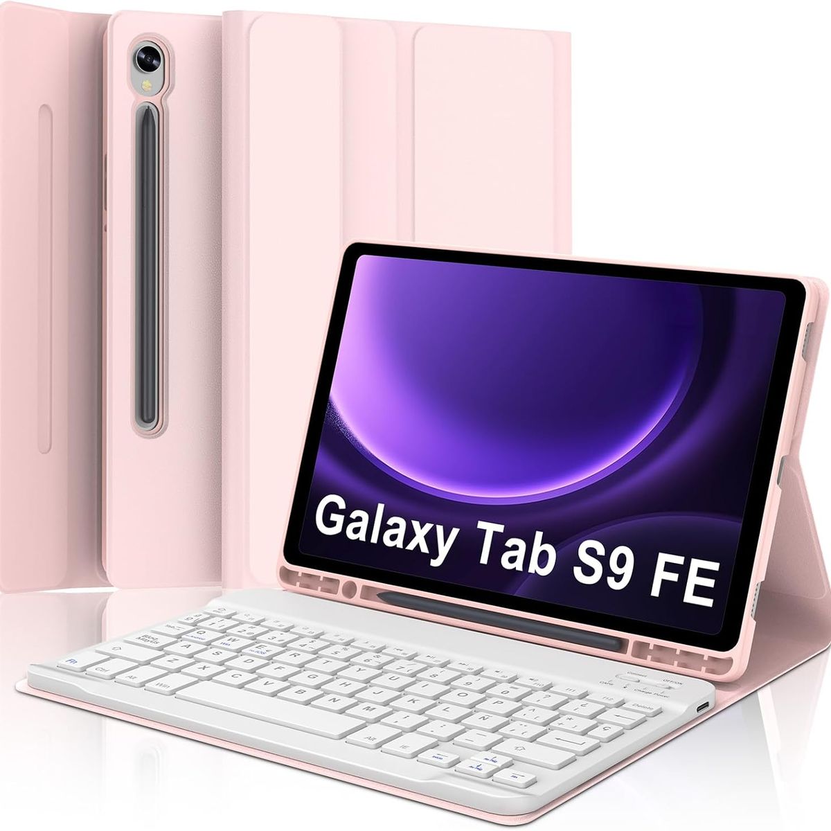 GENERICO - Funda Con Teclado Para Samsung Galaxy Tab S9  S9 Fe 11 Rosa Palo