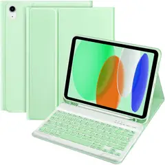 GENERICO - Funda Con Teclado Para Samsung Galaxy Tab S9 S9 Fe 11 Verde Menta