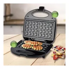 GENERICO - Waflera Maquina Para Hacer Waffles Maquina Waflera Negro