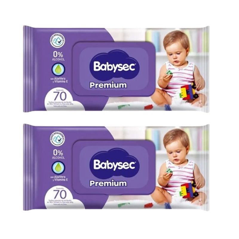 BABYSEC - X2 Toallitas Húmedas Babysec Premium Paquete 70 Toallitasc/u.-