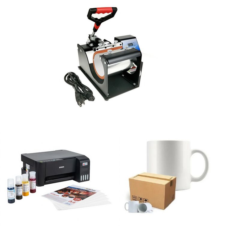 TODOK - Kit Estampadora 11oz+Impresora L1250+Tazas 11oz+Papel+Tintas