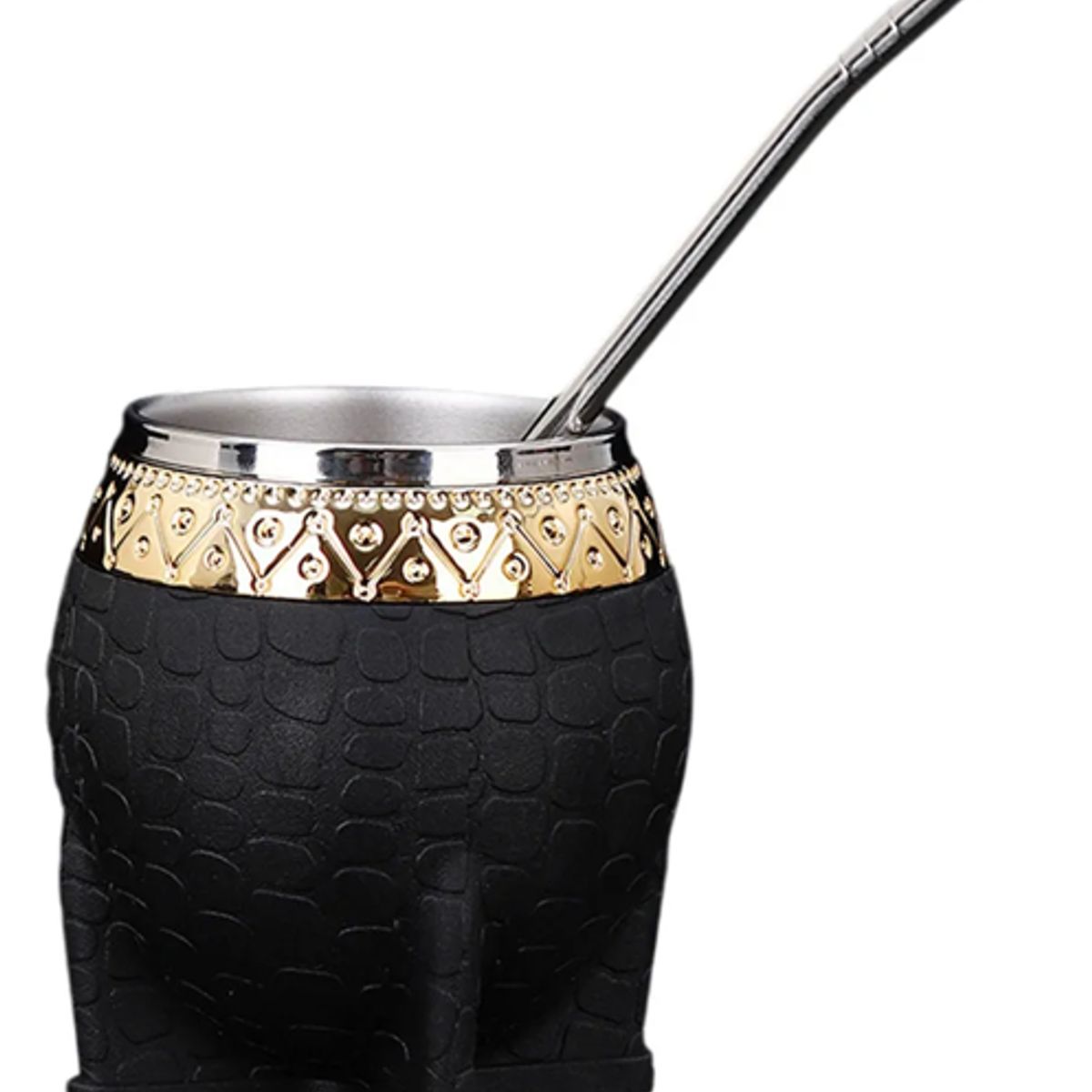 GENERICO - Set De Mate 260 Ml + Bombilla Clásico Negro