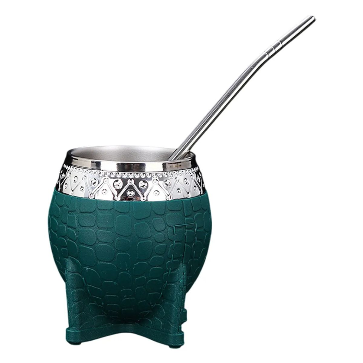 GENERICO - Set De Mate 260 Ml + Bombilla Clásico Verde