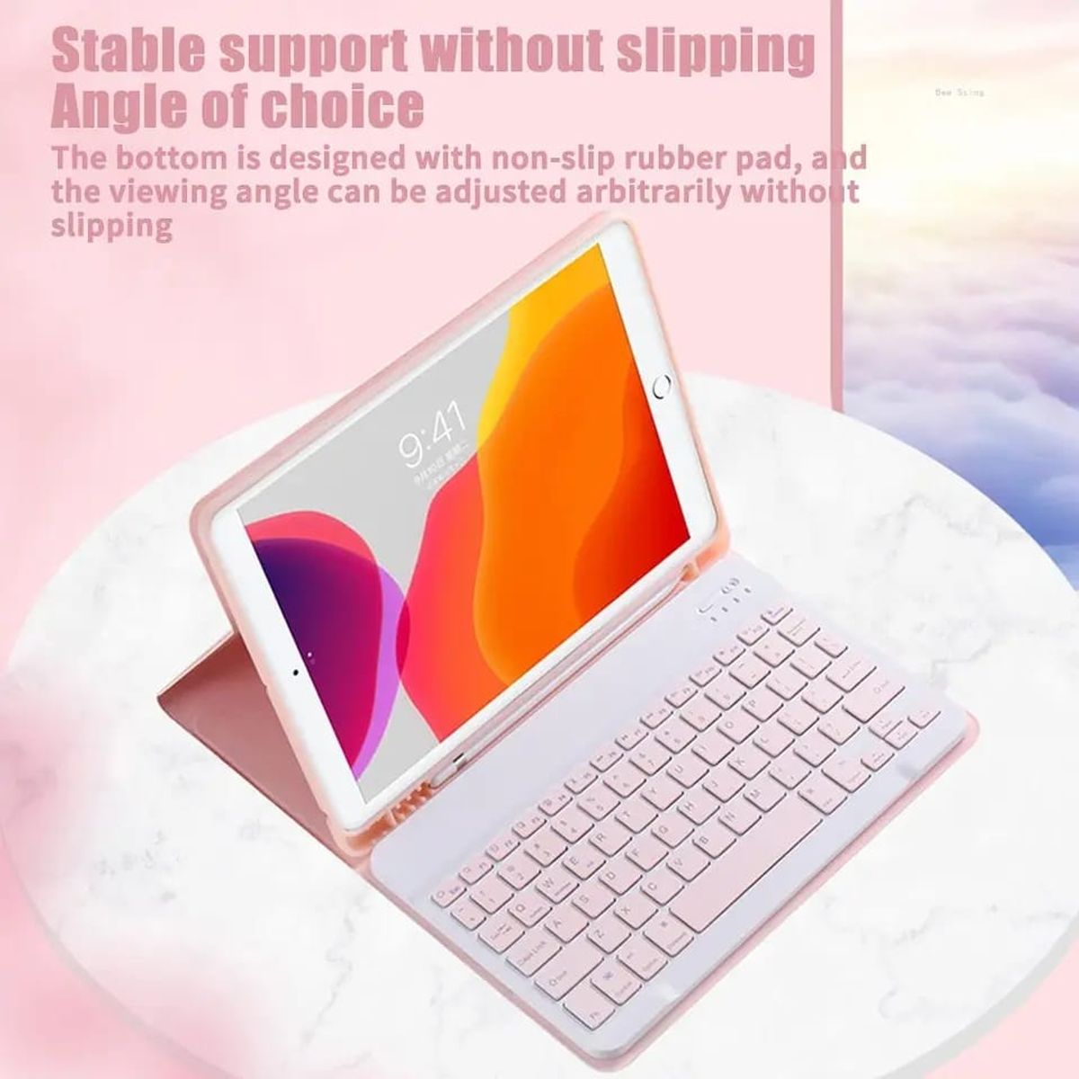 GENERICO - Funda Con Teclado Para Samsung Galaxy Tab S6 Lite 10.4 Rosa Palo