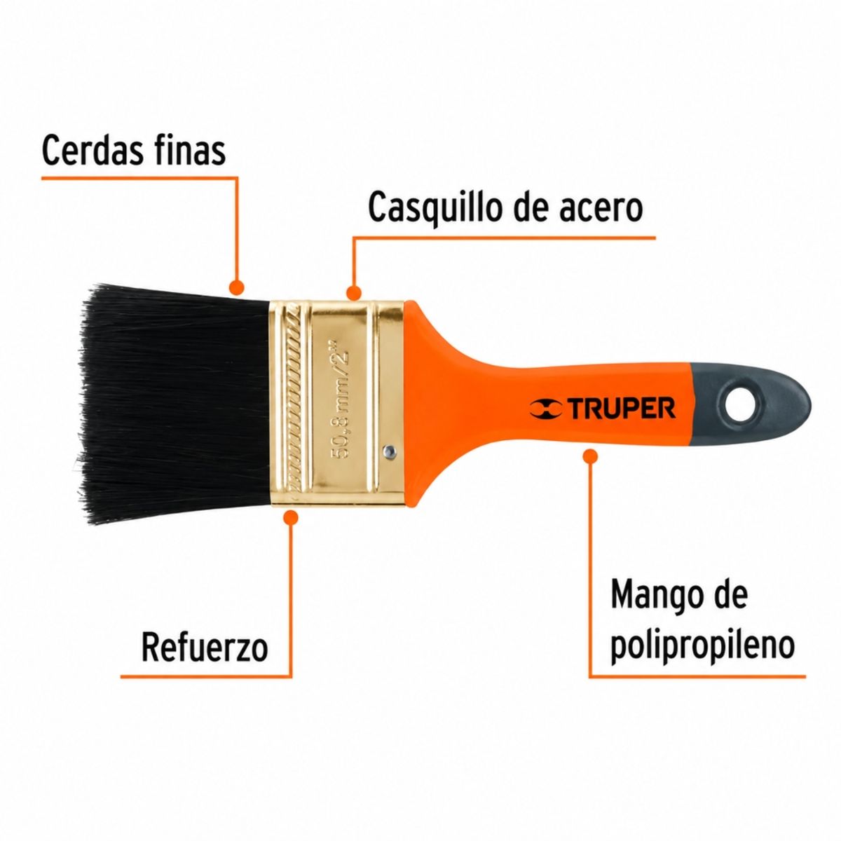Brocha Profesional Uso General Truper 2 508mm - Multicolor, marca TRUPER - Foto 2