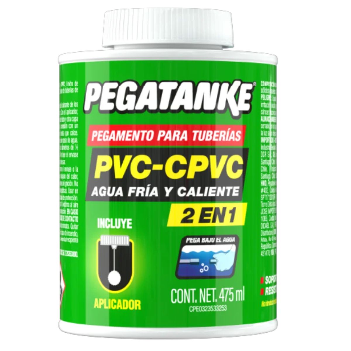 PEGATANKE - Pegamento Para Pvc Y Cpvc 118ml 4oz Pegatanke