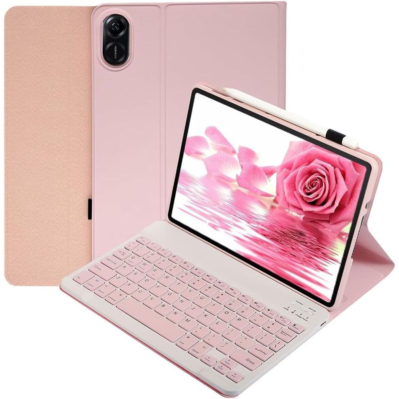 GENERICO - Funda Con Teclado Compatible Con Honor Pad X9 11.5 Rosa Palo