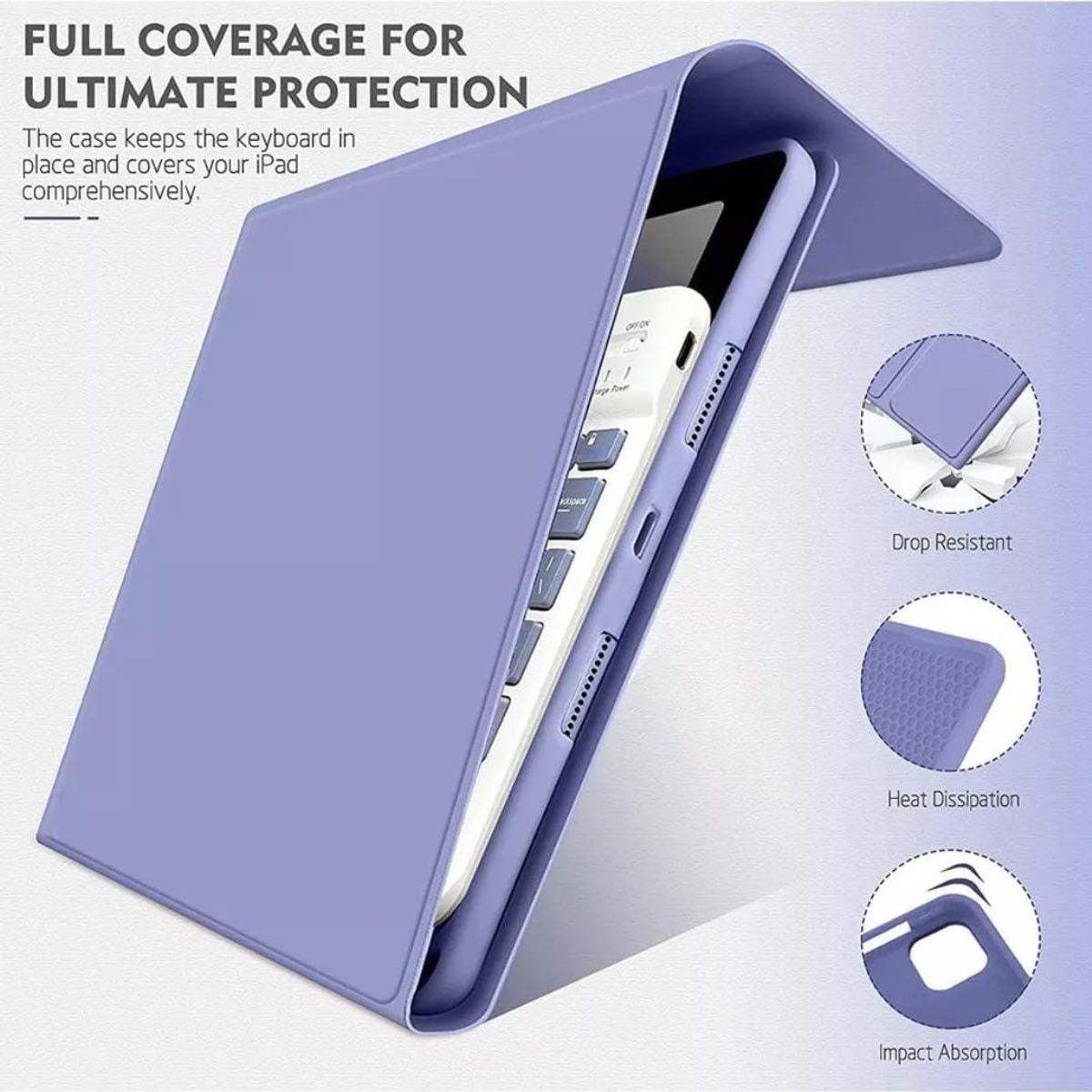 GENERICO - Funda Con Teclado Para iPad A16 11va Generación 11 Lavanda