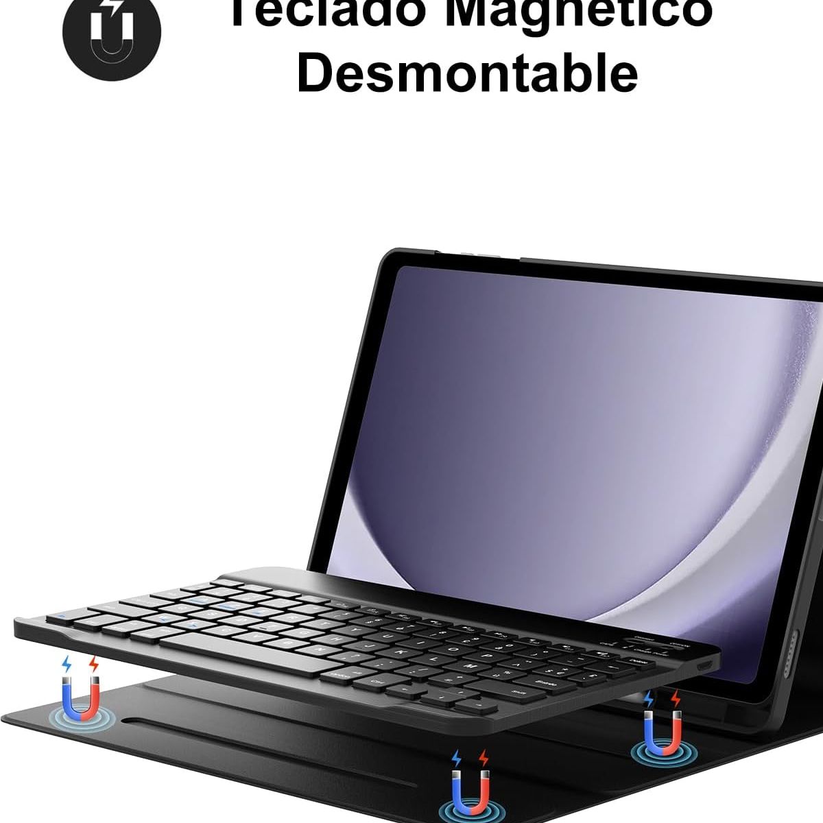 GENERICO - Funda Con Teclado Para Samsung Galaxy Tab A9+ 2023 11 Negro.