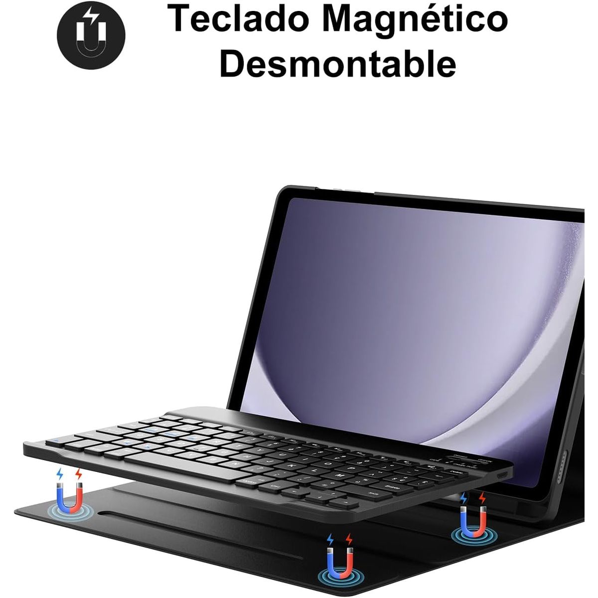 GENERICO - Funda Con Teclado Para Samsung Galaxy Tab A9+ 2023 11 Negro.