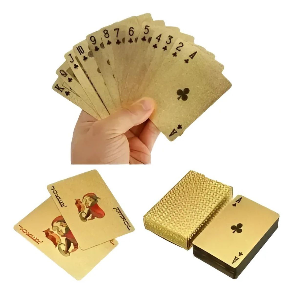 GENERICO - Baraja Naipe Carta Ingles Oro Plástica Póker Premium