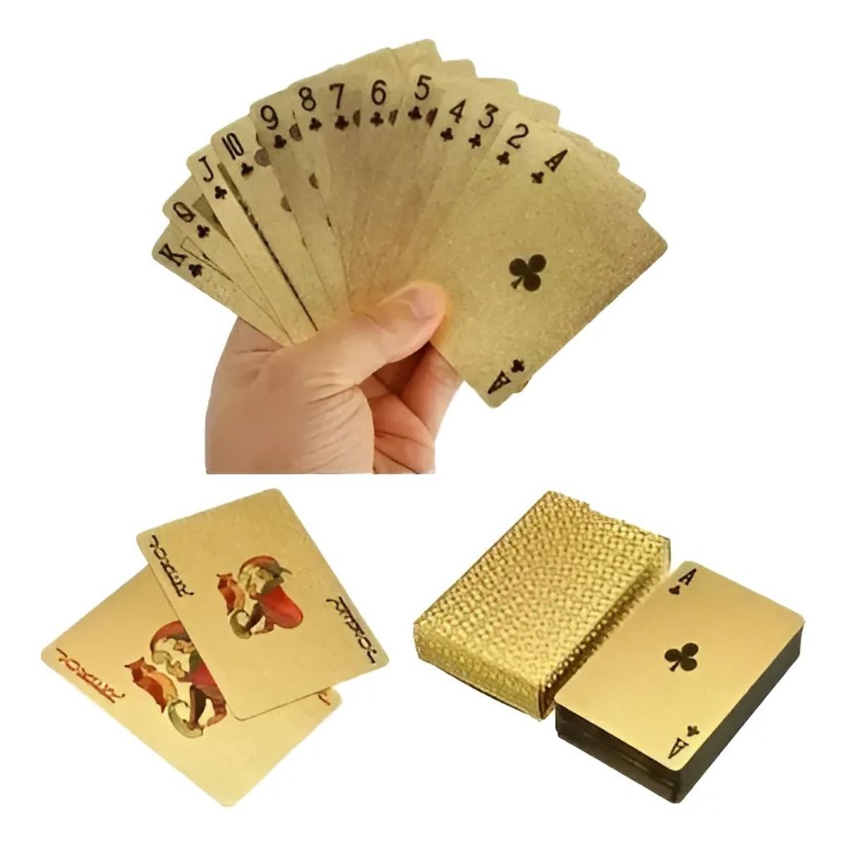 GENERICO - Baraja Naipe Carta Ingles Oro Plástica Póker Premium