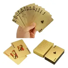 GENERICO - Baraja Naipe Carta Ingles Oro Plástica Póker Premium