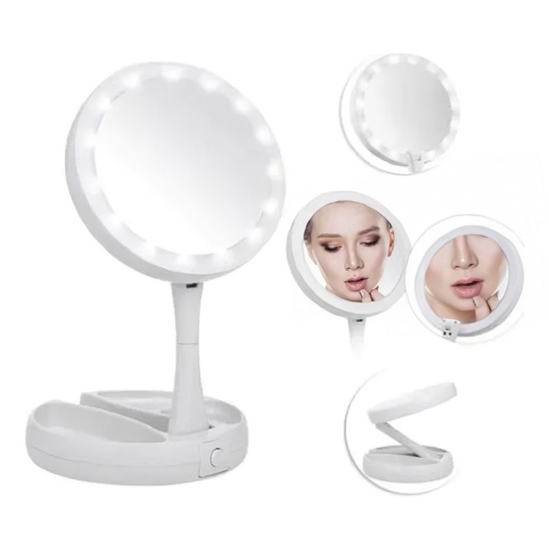 GENERICO - Espejo Con Luz Led Para Maquillaje Con Aumento X10 XJ-988