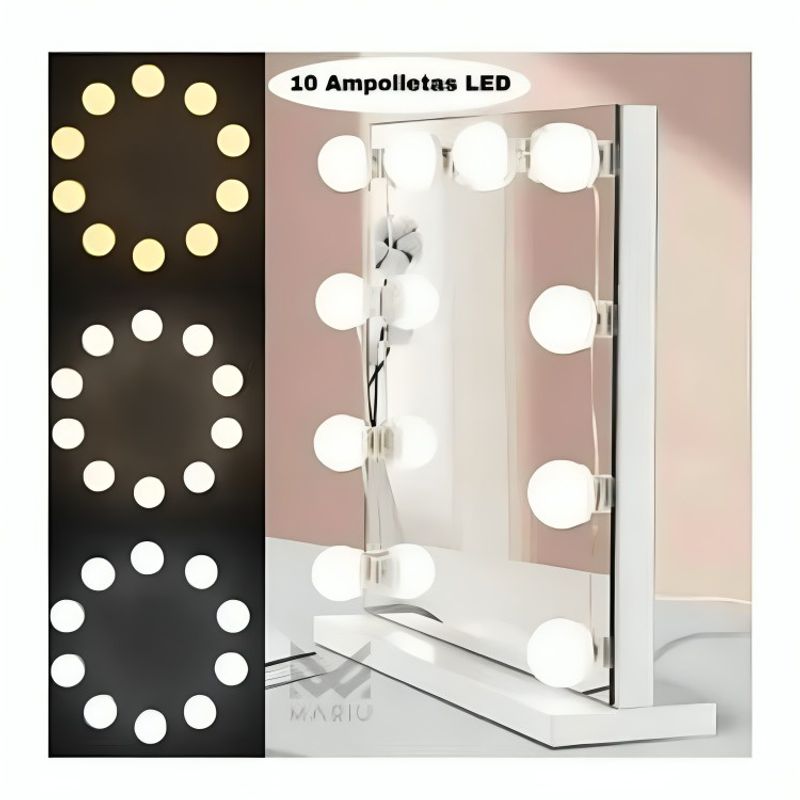GENERICO - Kit Luces Led Para Espejo Hollywood Makeup Tiktok.-