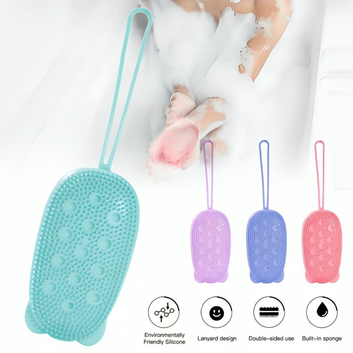 GENERICO - Esponja Exfoliante De Silicona Baño Ducha Burbujas Masajes colores