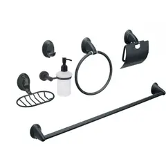 GENERICO - Juego de Accesorios de Baño Negro Notte