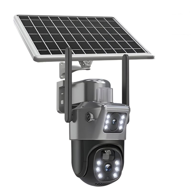 GENERICO - Cámara Solar 360° Wifi Inalámbrica Doble Lente 4mp